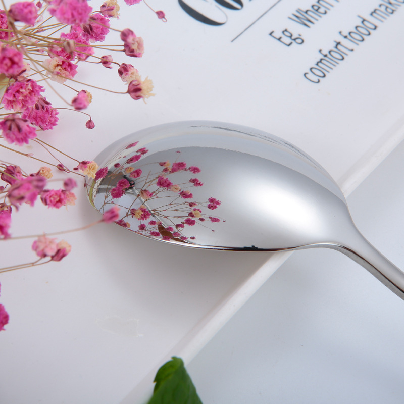 Žlica od nehrđajućeg čelika – suvremeni minimalistički stil, ogledno poliran završni sloj, Dian Cheng