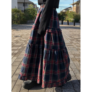 Fustă midi bodycon cu model plaid, tehnică de colaj/îmbinare, poliester cu spandex, stil streetwear