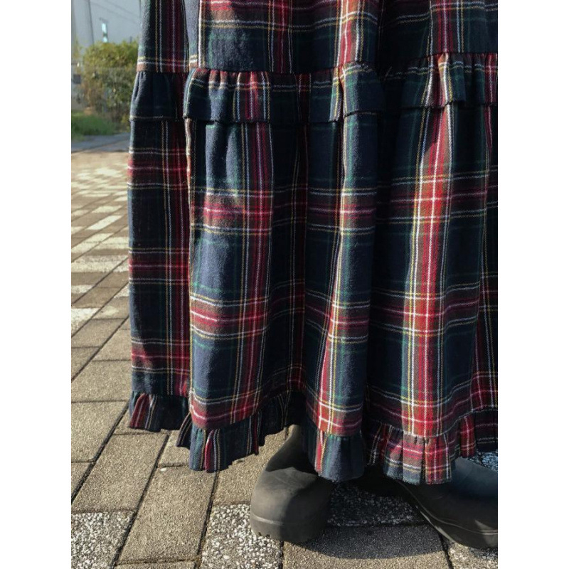 Fustă midi bodycon cu model plaid, tehnică de colaj/îmbinare, poliester cu spandex, stil streetwear