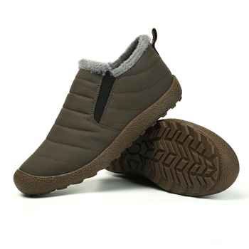 Ανδρικά μποτάκια χιονιού, χαλαρό στυλ, επάνω μέρος από βαμβακερό ύφασμα, εσωτερική επένδυση από τεχνητό κοντό βελούδο, για ενήλικες