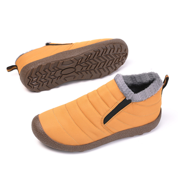 Ανδρικά μποτάκια χιονιού, χαλαρό στυλ, επάνω μέρος από βαμβακερό ύφασμα, εσωτερική επένδυση από τεχνητό κοντό βελούδο, για ενήλικες