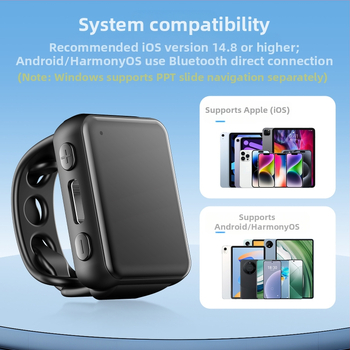 Inel Bluetooth pentru telefon cu telecomandă BW906, ABS, Bluetooth 5.3, 6 g
