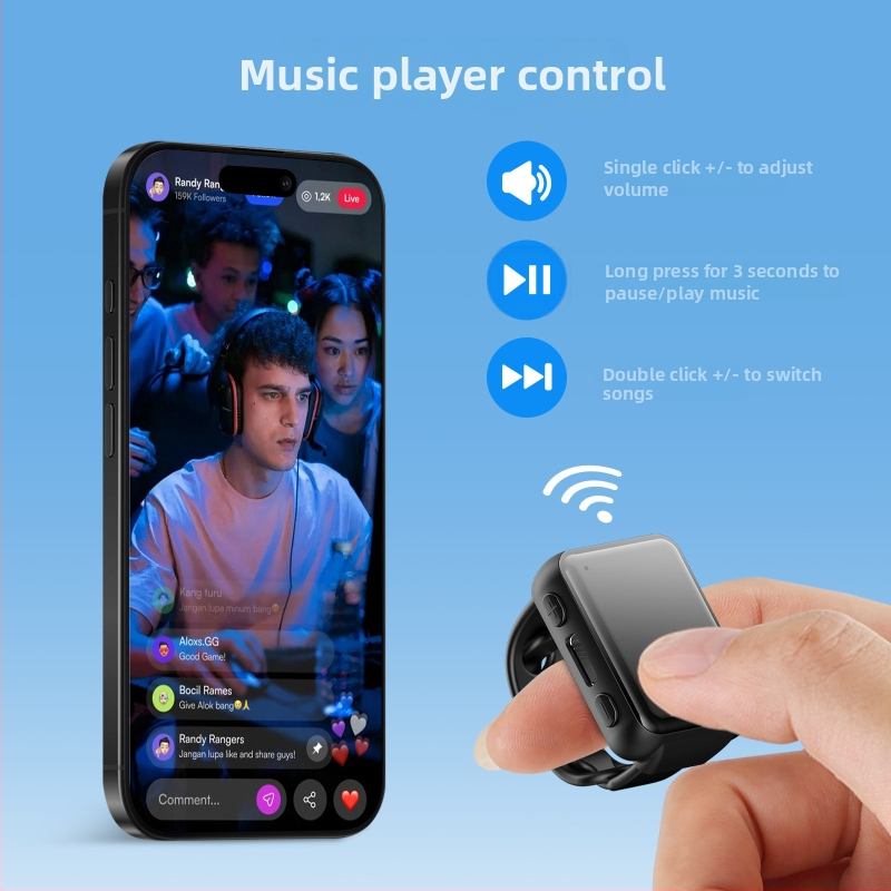 Bluetooth пръстен за телефон с дистанционно управление BW906, ABS, Bluetooth 5.3, 6 g