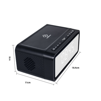 Ραδιόφωνο-ξυπνητήρας με Bluetooth ηχείο, LED οθόνη, USB φορτιστής, Ασύρματη φόρτιση, Bluetooth 5.3