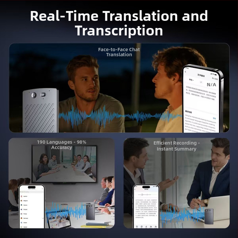 AI записваща писалка за професионално записване — преносима, неутрален бранд, време за запис: 50