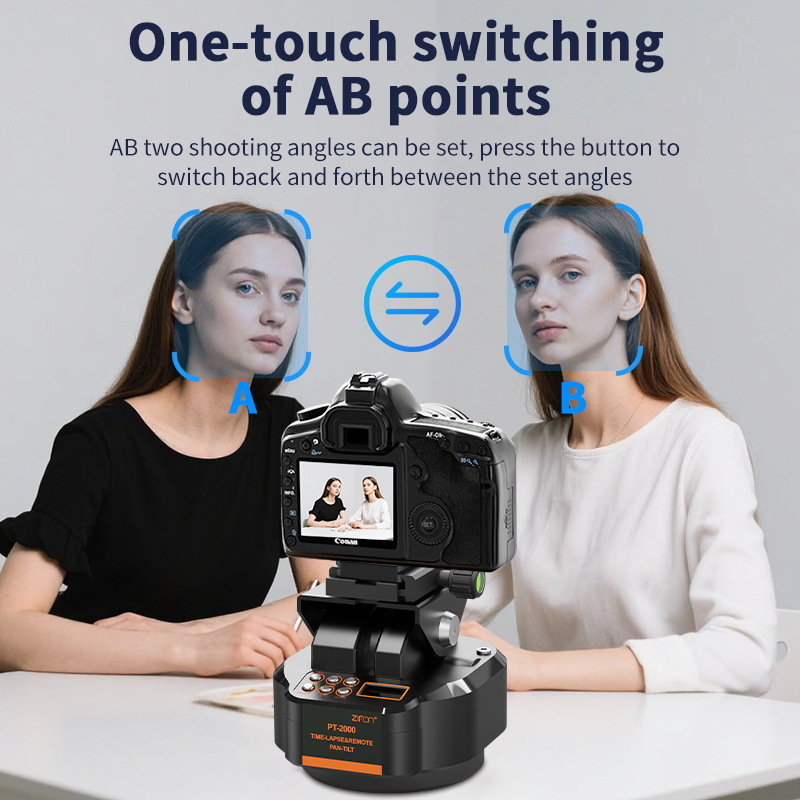 Zhifeng PT2000 Stabilizator cu Gimbal pentru Live Streaming, pentru telefoane mobile și camere Mirrorless/DSLR • 350° Unghi de rotație verticală • Material: ABS + metal