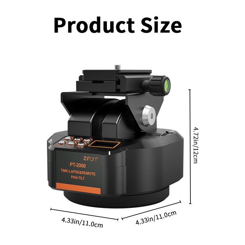 Zhifeng PT2000 Stabilizator cu Gimbal pentru Live Streaming, pentru telefoane mobile și camere Mirrorless/DSLR • 350° Unghi de rotație verticală • Material: ABS + metal