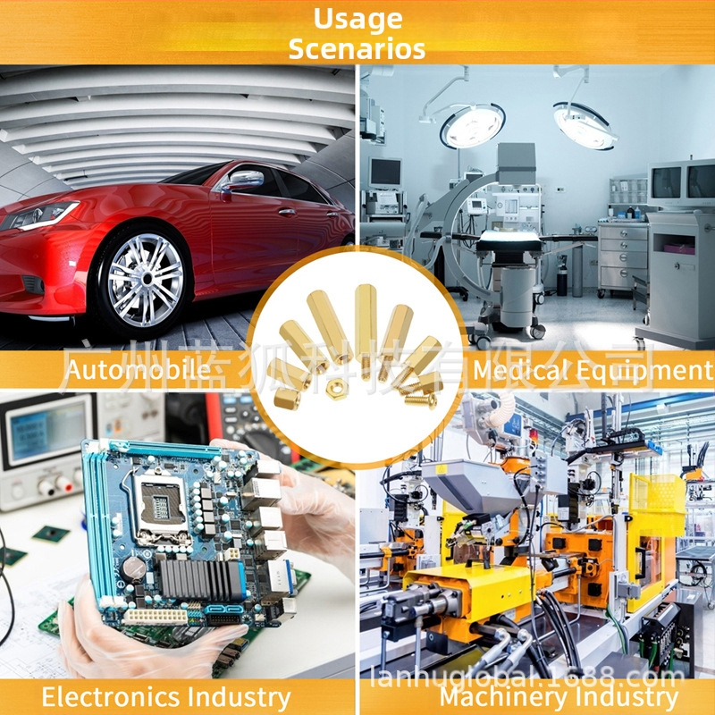 Blue Fox медни шестостенни изолиращи стълбчета за шасито и дънната платка, 280 бр., клас A, GB900-88, мед и медни сплави