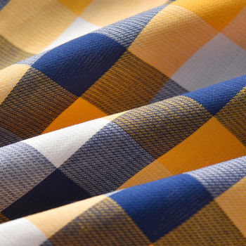 Cămașă pentru copii cu mâneci scurte, model în carouri, guler rever, 80% bumbac, finisaj moale