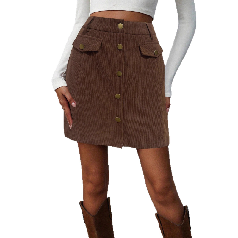 Ravna suknja s visokim strukom, lampas satenski materijal, bez nabiranja, kratka duljina