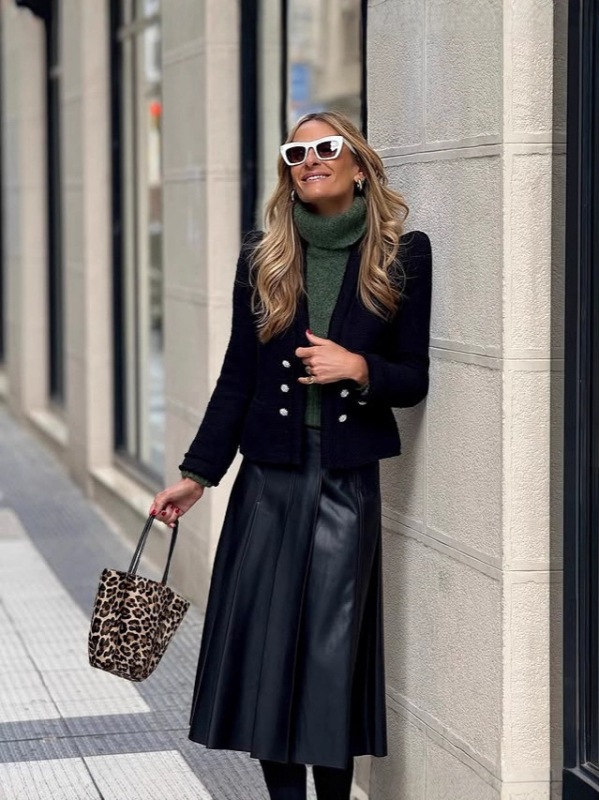 PU ādas midi svārki - rāvējslēdzējs, mikro elastīgums, rudens 2025