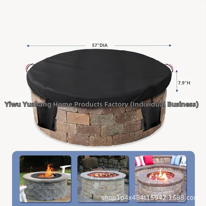 Kryt na vonkajšie ohnisko | kruhový, nepremokavý, polyester, moderný minimalistický štýl, kombinovaný set (Prispôsobiteľné: Áno)