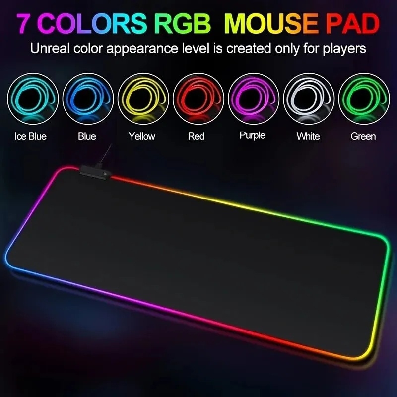 Pad de mouse RGB luminos, din cauciuc, LED, transfer termic, logo OEM