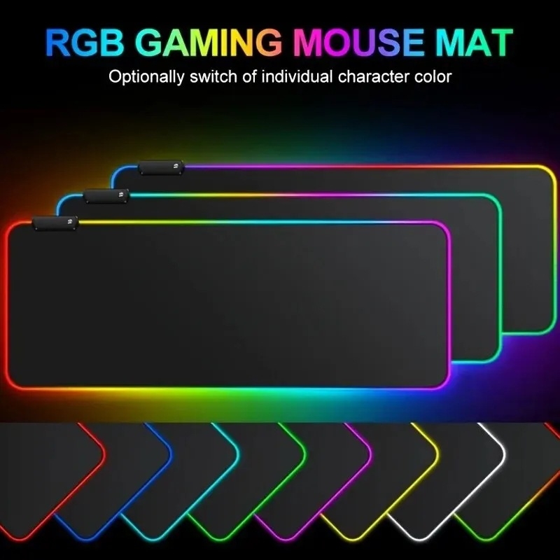 Pad de mouse RGB luminos, din cauciuc, LED, transfer termic, logo OEM