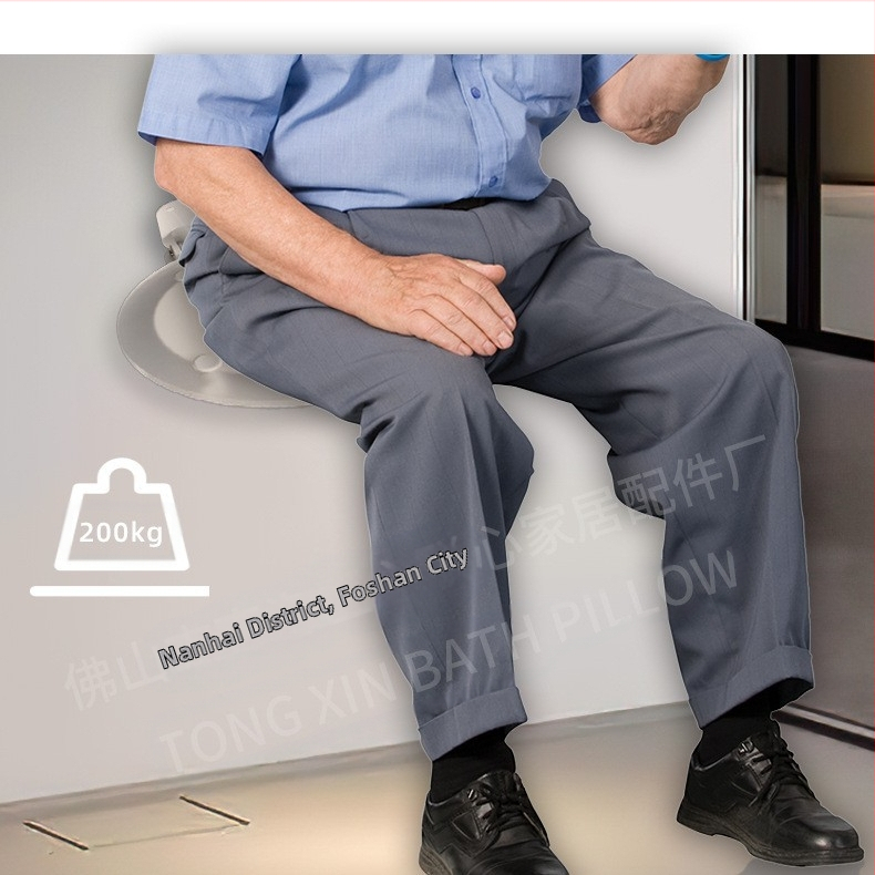 Sedadlo do sprchy s základom z 304 nerezovej ocele a akrylovou doskou – vodotesné, odolné voči korózii, s vysokou nosnosťou