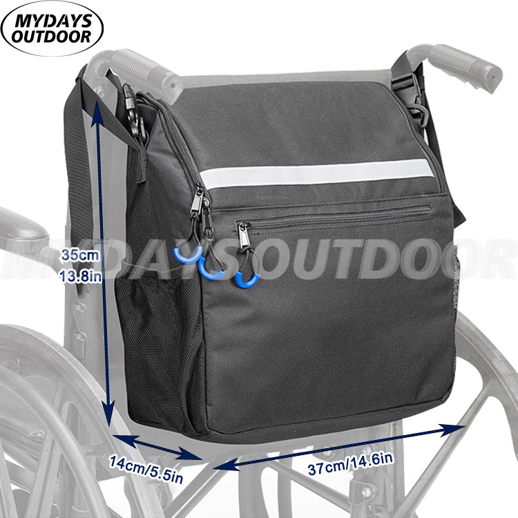 Kerekesszékhez való táska reflexcsíkkal – Walker Rollator hátizsák, MYDAYS OUTDOOR, kültéri tárolóeszközök, Privát márkák elérhetők