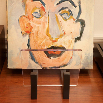 Medinė vinilo plokštelių laikymo lentyna – nešiojama, vieno lygio, svetainei