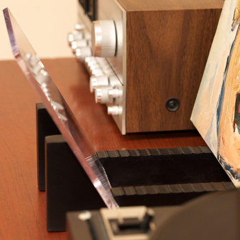 Medinė vinilo plokštelių laikymo lentyna – nešiojama, vieno lygio, svetainei