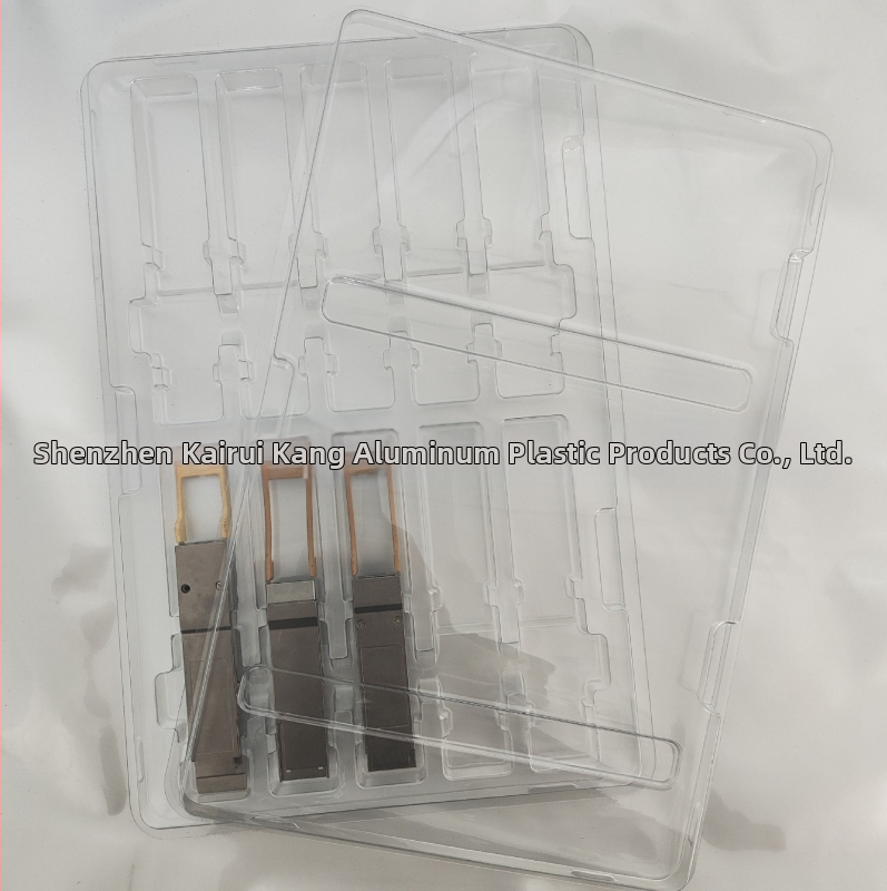 QSFP оптичен модул — блистер кутия за 10 броя (код: Qsfp10; материал: PET; дебелина на стената: 0.7; вътрешен Ø: 19; външен Ø: 128)