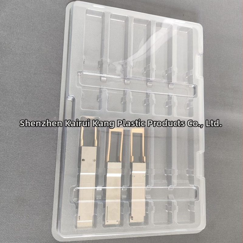 QSFP оптичен модул — блистер кутия за 10 броя (код: Qsfp10; материал: PET; дебелина на стената: 0.7; вътрешен Ø: 19; външен Ø: 128)