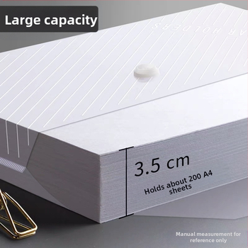 PP failu soma ar snap aizdari, caurspīdīga un ūdensizturīga, slīpā dizains, liela ietilpība dokumentiem