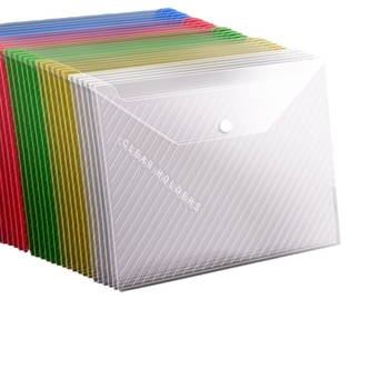 PP failu soma ar snap aizdari, caurspīdīga un ūdensizturīga, slīpā dizains, liela ietilpība dokumentiem