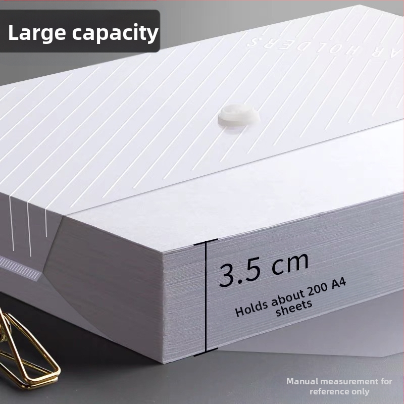 PP папка за документи със щракване, прозрачно водоустойчива, наклонен дизайн, голям капацитет за документи