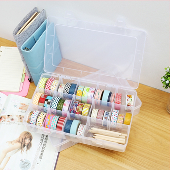 Κιβώτιο αποθήκευσης αυτοκόλλητης ταινίας, 15 διαμερίσματα, διαφανές, πολυπροπυλένιο (BOPP)