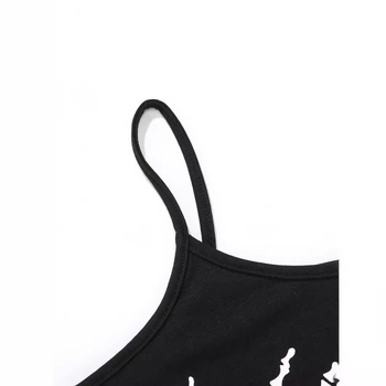 Γυναικείο tank top με τιράντες, στενή γραμμή, μοτίβο γραμμάτων, βαμβακερό ύφασμα, άνετο casual ιαπωνοκορεατικό στυλ, άνοιξη 2022