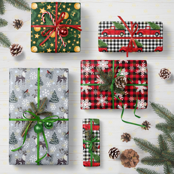 Χαρτί περιτυλίγματος δώρων – Copper Plate Paper, Χριστουγεννιάτικο στυλ, Μοντέλο xh-16, Εκτύπωση, Ανοχή ±1 εκ