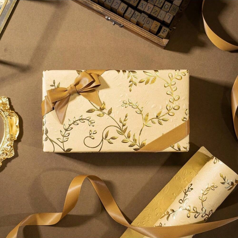 Hârtie de ambalaj pentru cadouri cu folie de aluminiu laminată și strat de cupru (Material: Hârtie acoperită; Cod produs SX-GJ335; Origine: Zhejiang, China; Ambalaj: Ambalaj cadouri)