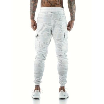 Vyrinės kasdienės kelnės, slim fit, kamufliažinis raštas, elastinė juosmens juosta, fleece pamušalas, šiek tiek tamprios