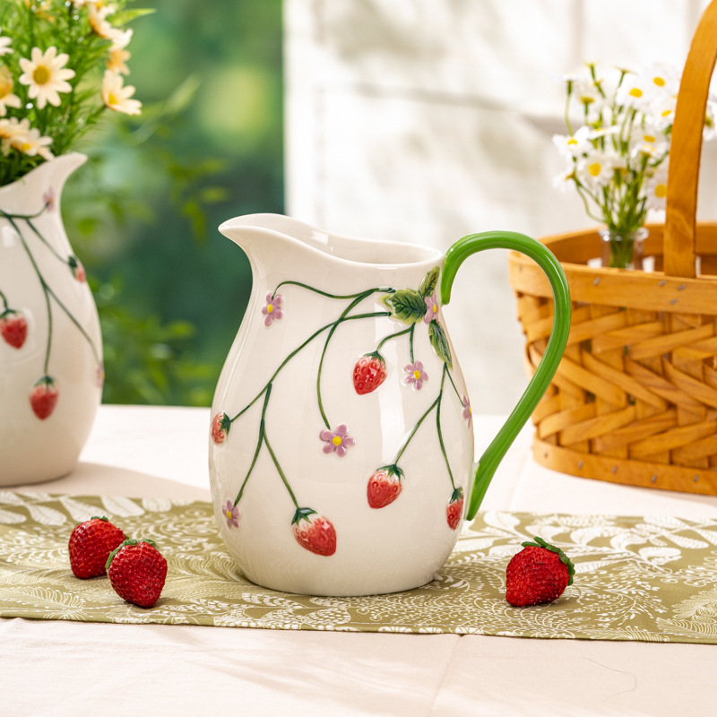 Keramička posuda za hladnu vodu s vazom za cvijeće — višenamjenska boca za mlijeko i sok, pogodna i za cvijeće; visokotemperaturno pečenje; prilagođena obrada; premium kvaliteta