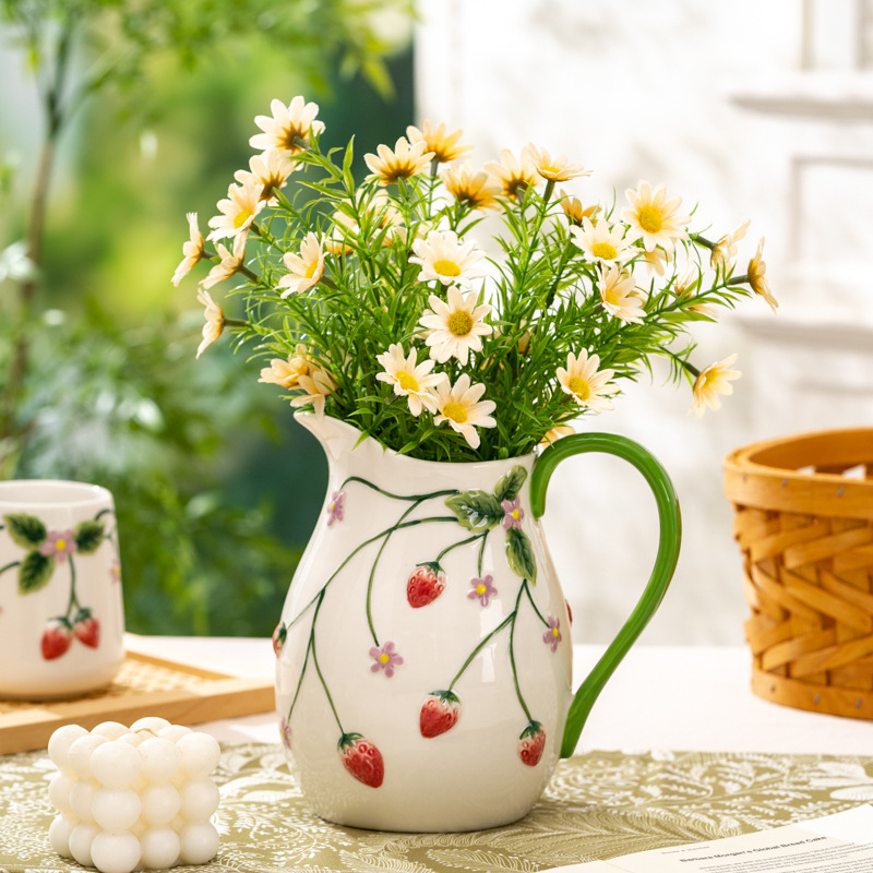 Keramička posuda za hladnu vodu s vazom za cvijeće — višenamjenska boca za mlijeko i sok, pogodna i za cvijeće; visokotemperaturno pečenje; prilagođena obrada; premium kvaliteta