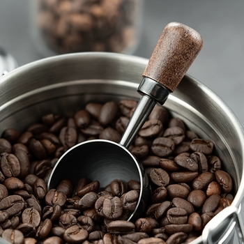 Lingură de măsurare din oțel inoxidabil, stil britanic, finisaj burlap ușor, pentru cafea și pudră de lapte