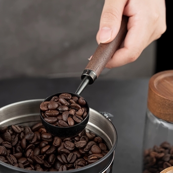 Lingură de măsurare din oțel inoxidabil, stil britanic, finisaj burlap ușor, pentru cafea și pudră de lapte