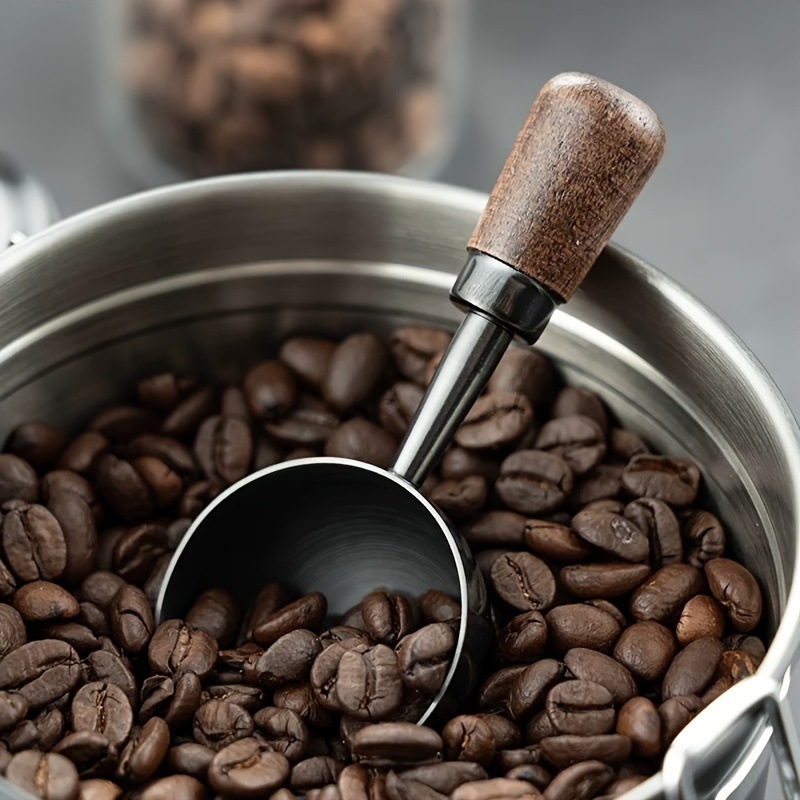 Lingură de măsurare din oțel inoxidabil, stil britanic, finisaj burlap ușor, pentru cafea și pudră de lapte