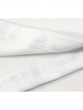 Ανδρική Basic κοντομάνικη μπλούζα από 96%+ καθαρό βαμβάκι, χαλαρή γραμμή, στρογγυλός λαιμός, εκτύπωση