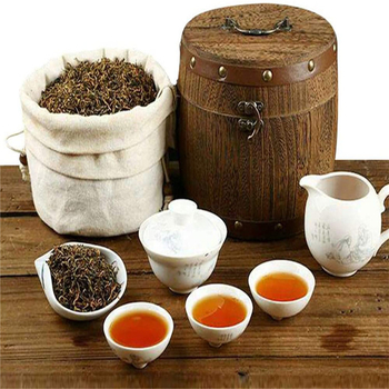 Кръгъл дървен съд за чай от паулоуния със персонализирано вътрешно пространство и лого със ситопечат