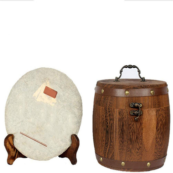 Κυκλικός ξύλινος κάδος αποθήκευσης τσαγιού από Paulownia με προσαρμοζόμενο εσωτερικό και λογότυπο silk-screen