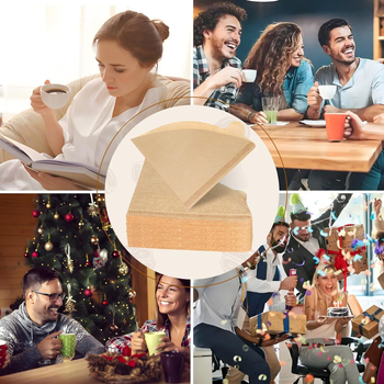 200 τεμ. φίλτρα καφέ από πολτό ξύλου, κωνικά φίλτρα σε σχήμα V με κρεμαστά αυτιά