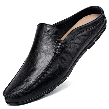 Ανδρικά δερμάτινα καλοκαιρινά σανδάλια με αντιολισθητική σόλα από καουτσούκ, αναπνέουσα διάτρητη επάνω επιφάνεια