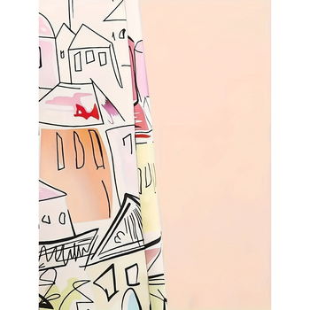 Casual παντελόνια – χαλαρή γραμμή, λάστιχο στη μέση, μακριά, εκτύπωση σε όλο το μήκος, ελαφριά ελαστικότητα, 95% πολυεστέρας/5% σπάντεξ