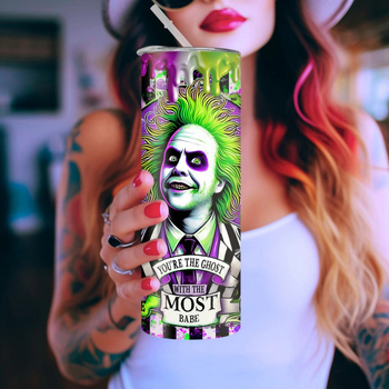 20oz ποτήρι από ανοξείδωτο ατσάλι με καλαμάκι - ζωντανός σχεδιασμός ταινίας τρόμου