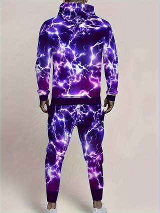 Vīriešu kapucēta džemperis ar digitālo apdruku, brīvs piegriezums, puloveris, poliesters 96%+