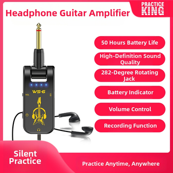 Gitár erősítő effektprocesszorral, zajcsökkentő fülhallgatóval csendes gyakorláshoz, felvételi funkció — WS-6 modell