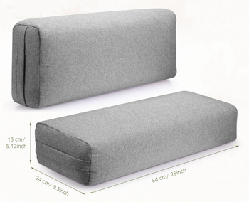 Προσαρμοσμένη ορθογώνια στρώση γιόγκα με χειρολαβή και μαξιλάρι διαλογισμού, βαμβάκι και λινό, 400, 13 εκ πάχος, μονόχρωμη