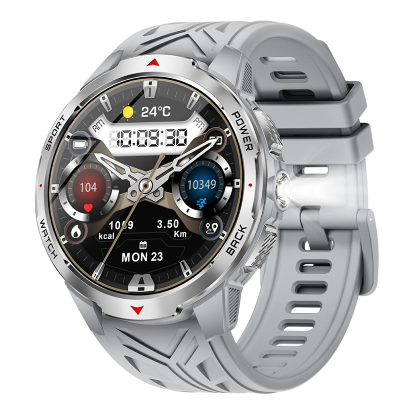KT88 Έξυπνο ρολόι με κλήσεις Bluetooth, μέτρηση παλμών και οξυγόνου στο αίμα, υπαίθριος πυξίδα και πολλαπλά αθλητικά προγράμματα (διάρκεια μπαταρίας 7–14 ημερών; αδιάβροχο για καθημερινή χρήση; IPS οθόνη)