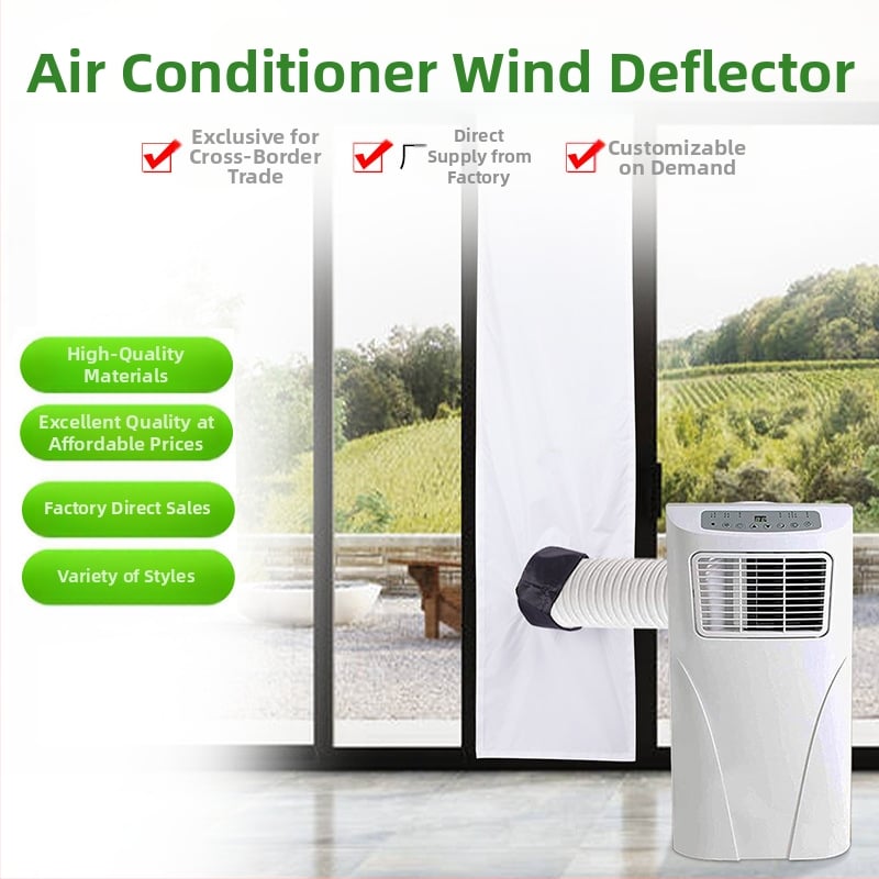 Затварящ плат за мобилен климатик – единична или двойна тръба, регулируем шнур, водоустойчив, ветроустойчив, мек плат за изхода на въздуха