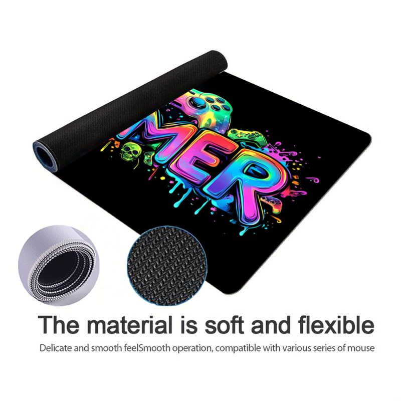 Gaming peles paliktnis no dabiskas gumijas, vienpusīgs, pretslīdīgs, ar termiskās pārvades drukāšanu, pielāgojams zīmējumam